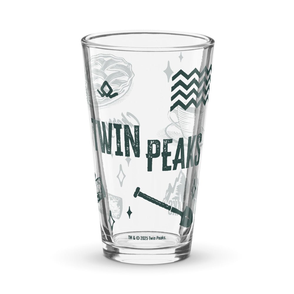 Twin Peaks Icons Shaker Pint Glass - Paramount Shop