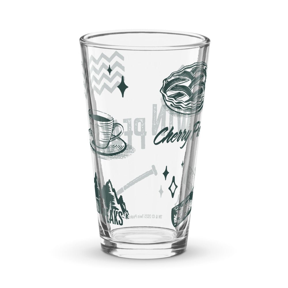 Twin Peaks Icons Shaker Pint Glass - Paramount Shop