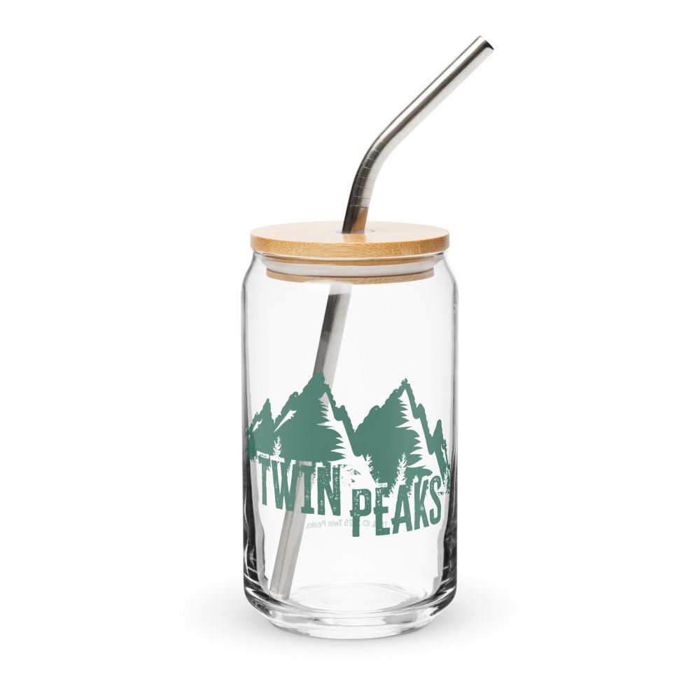 Twin Peaks Mountain View Can - Shaped Glass with Lid and Straw - Paramount Shop