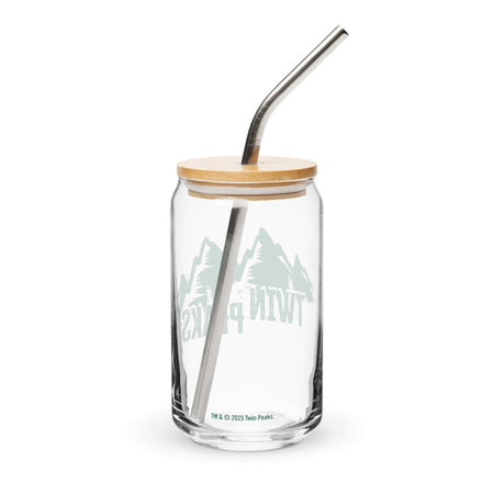 Twin Peaks Mountain View Can - Shaped Glass with Lid and Straw - Paramount Shop