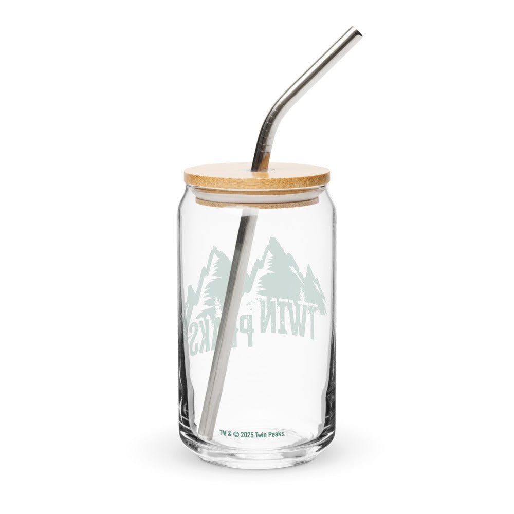 Twin Peaks Mountain View Can - Shaped Glass with Lid and Straw - Paramount Shop