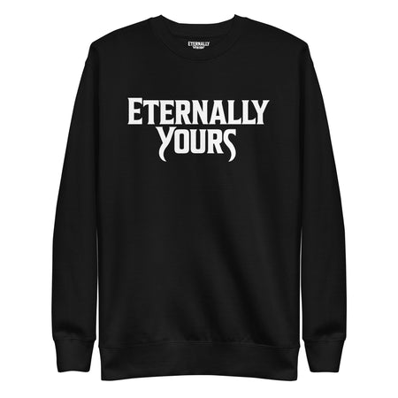 Eternally Yours crewneck sweatshirt in heather gray featuring the signature logo printed on the chest