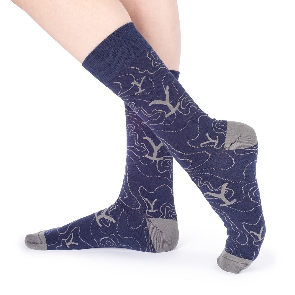 Yellowstone Blue Lines Logo Socks - Paramount Shop