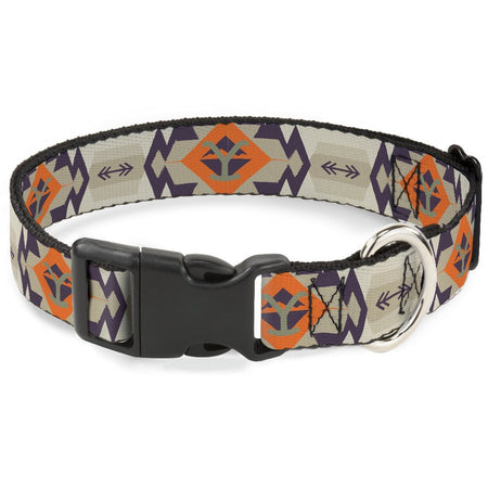 Front view of Yellowstone dog collar with tribal pattern