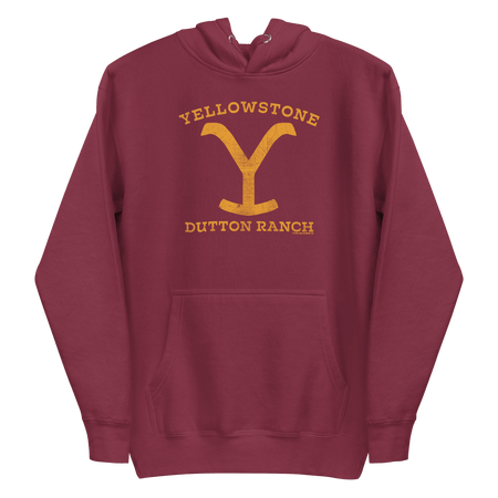 Yellowstone Dutton Ranch Distressed Logo Unisex Premium Hoodie - Paramount Shop