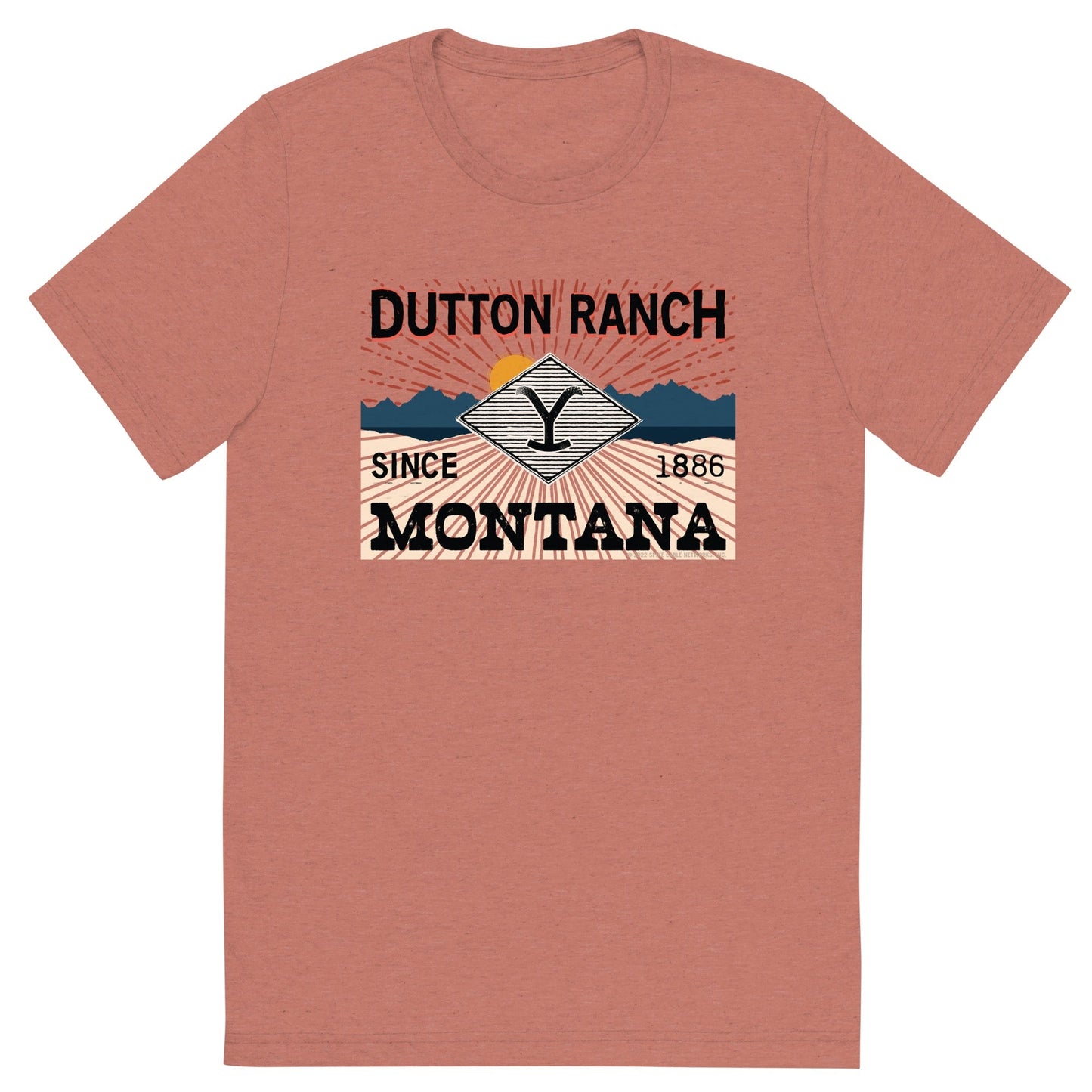Yellowstone Dutton Ranch Montana Tri - Blend Short Sleeve T - Shirt - Paramount Shop
