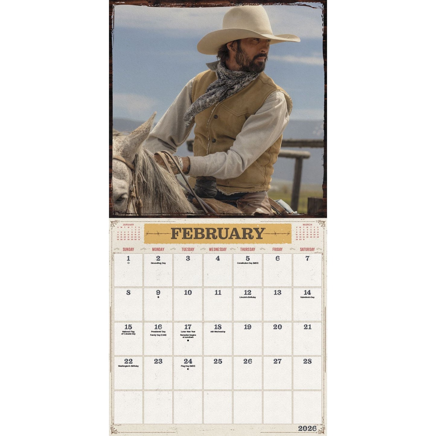 Yellowstone: From the Bunkhouse 2026 Wall Calendar - Paramount Shop