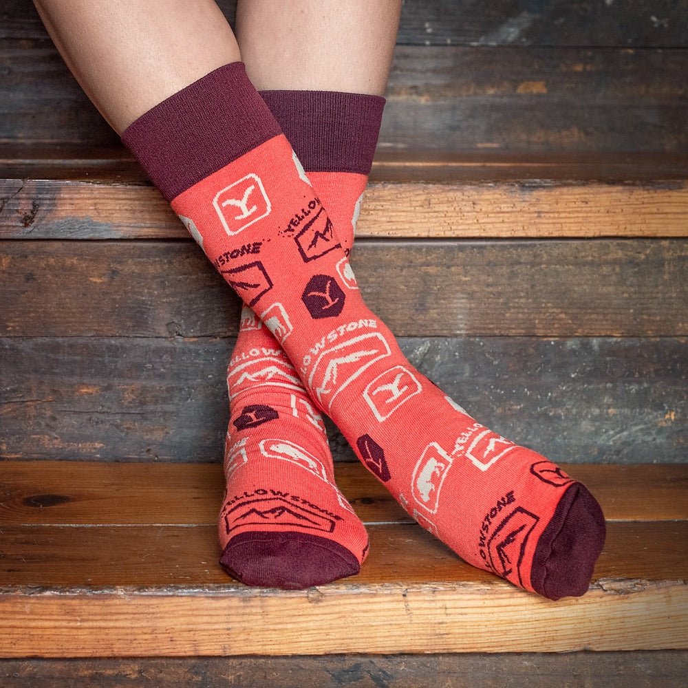 Yellowstone Orange Dutton Ranch Logo Socks - Paramount Shop