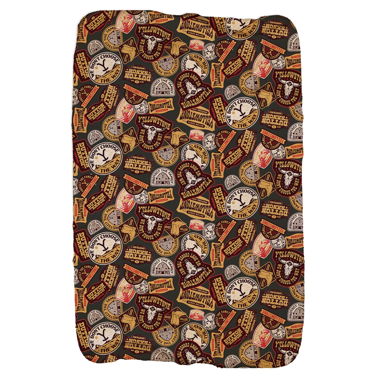 Yellowstone Patches Sherpa Blanket - Paramount Shop