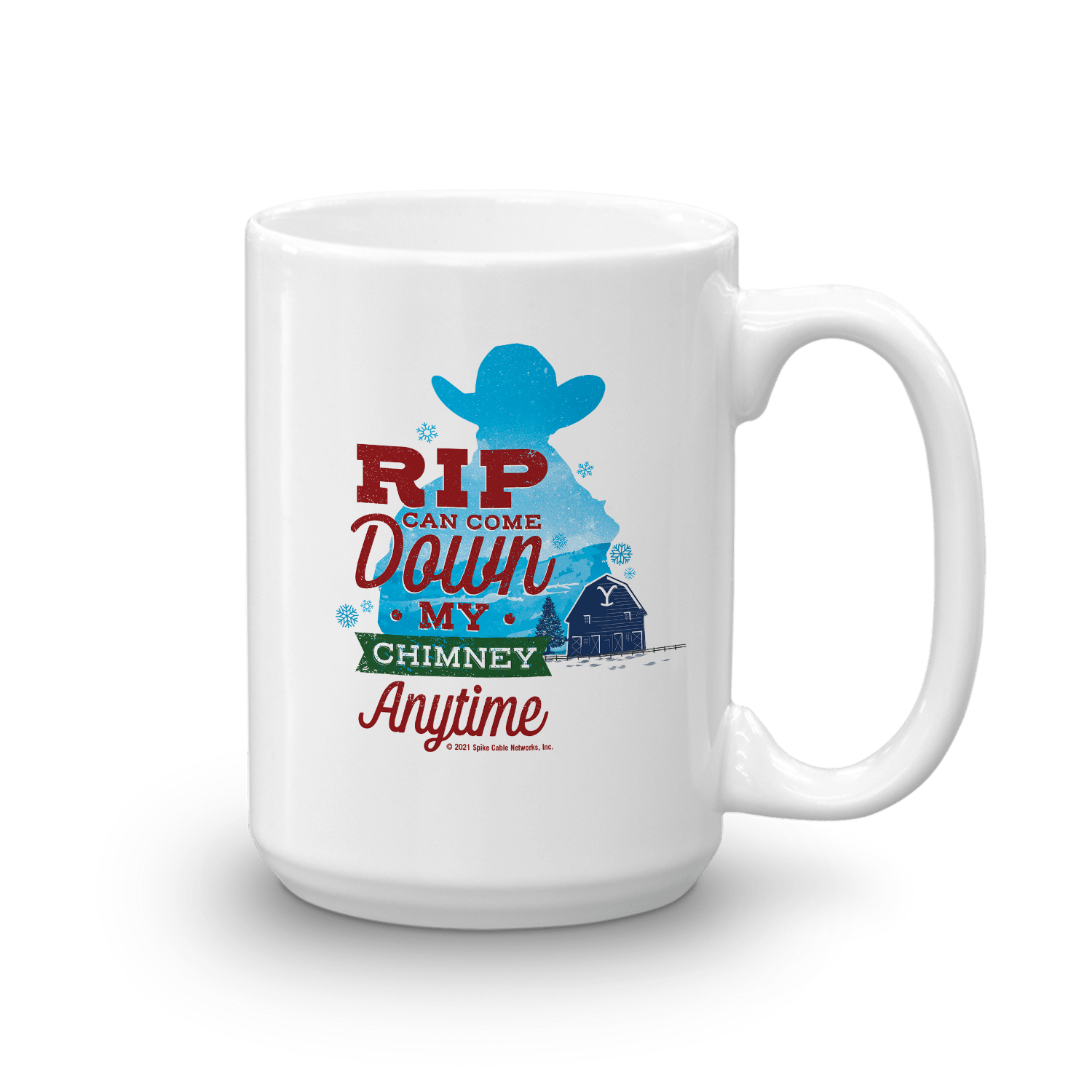 Yellowstone Rip Can Come Down My Chimney Anytime Silhouette White Mug - Paramount Shop