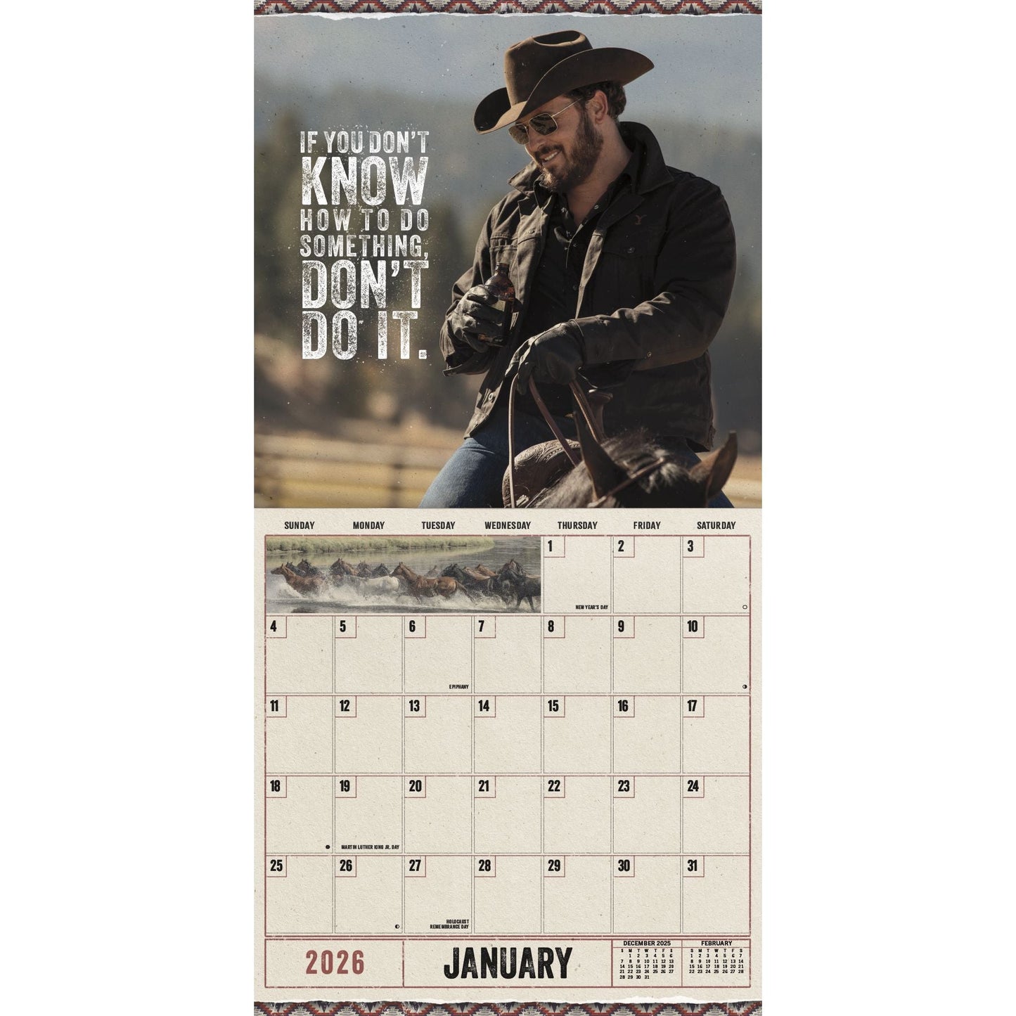 Yellowstone: Rip Wheeler 2026 Wall Calendar - Paramount Shop
