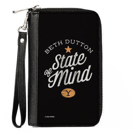 Yellowstone Beth Dutton State of Mind Black Vegan Leather Zip Wallet