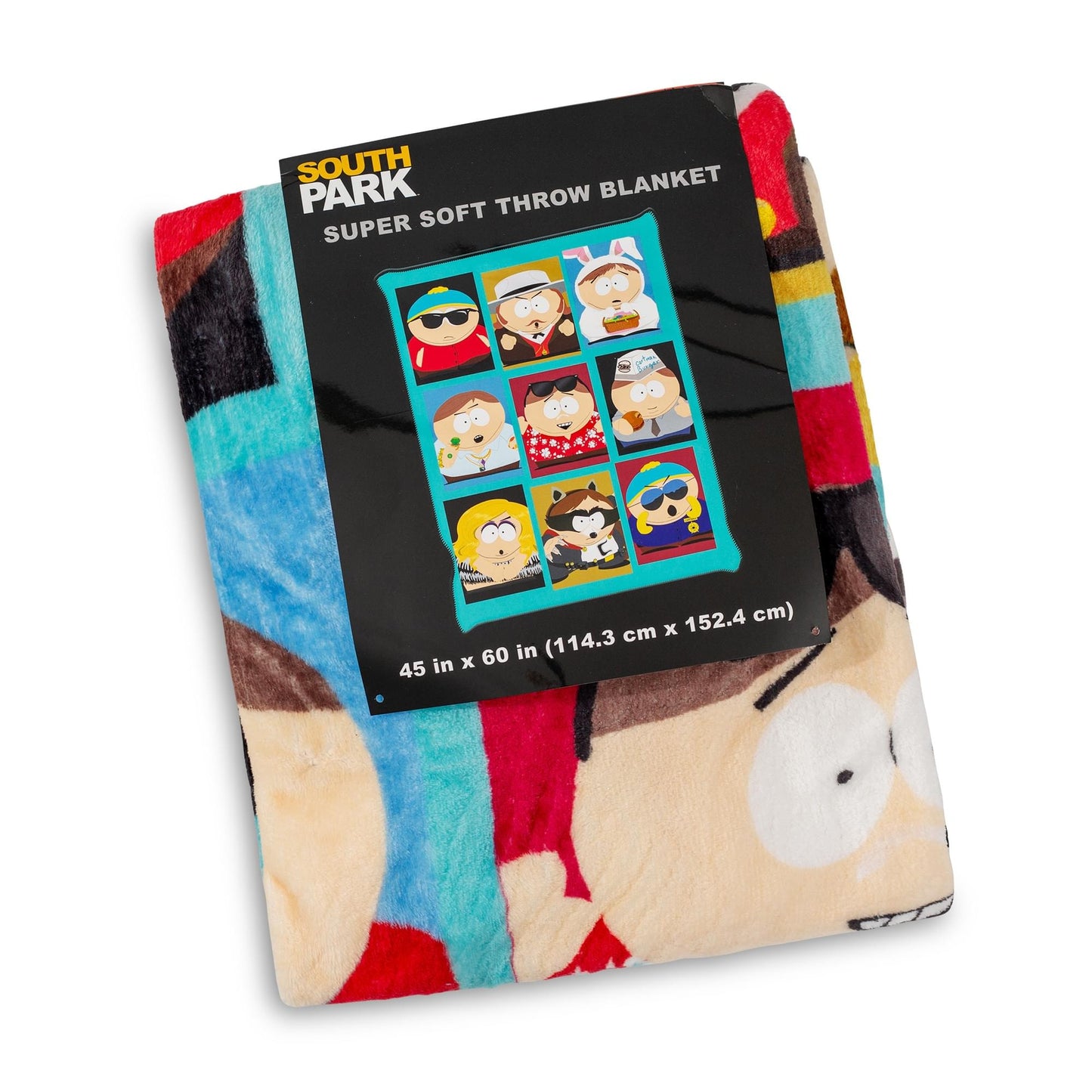Promotional folded shot of South Park Eric Cartman throw blanket