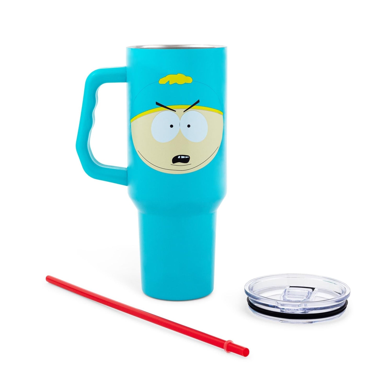 40 oz South Park Cartman travel mug with handle