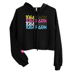 106 & Park Repita Logo Mujeres's Fleece Crop Hooded Sweatshirt - Negro / S
