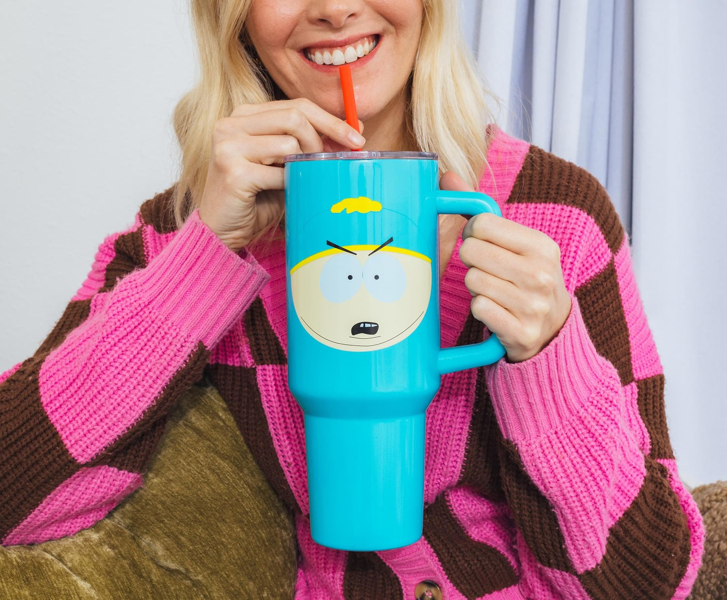 South Park stainless steel cup packaged for display