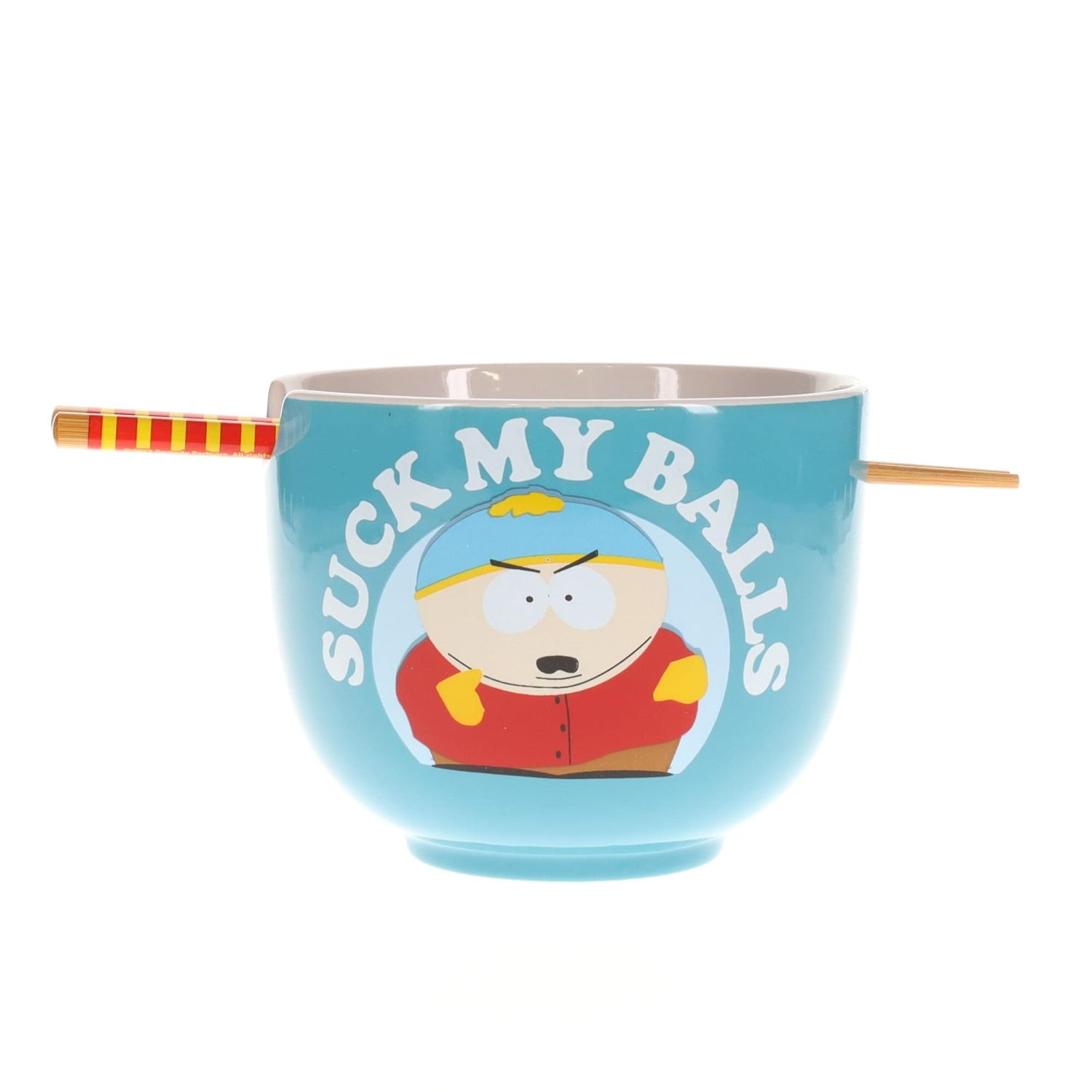 Front view of the South Park Eric Cartman ceramic noodle bowl