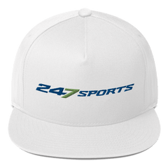 247 Sport Logo Bestickte Wohnung Bill Hut - Weiß