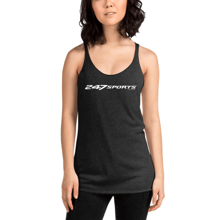 247 Sports White Logo Women's Tri - Blend Racerback Tank Top - Paramount Shop