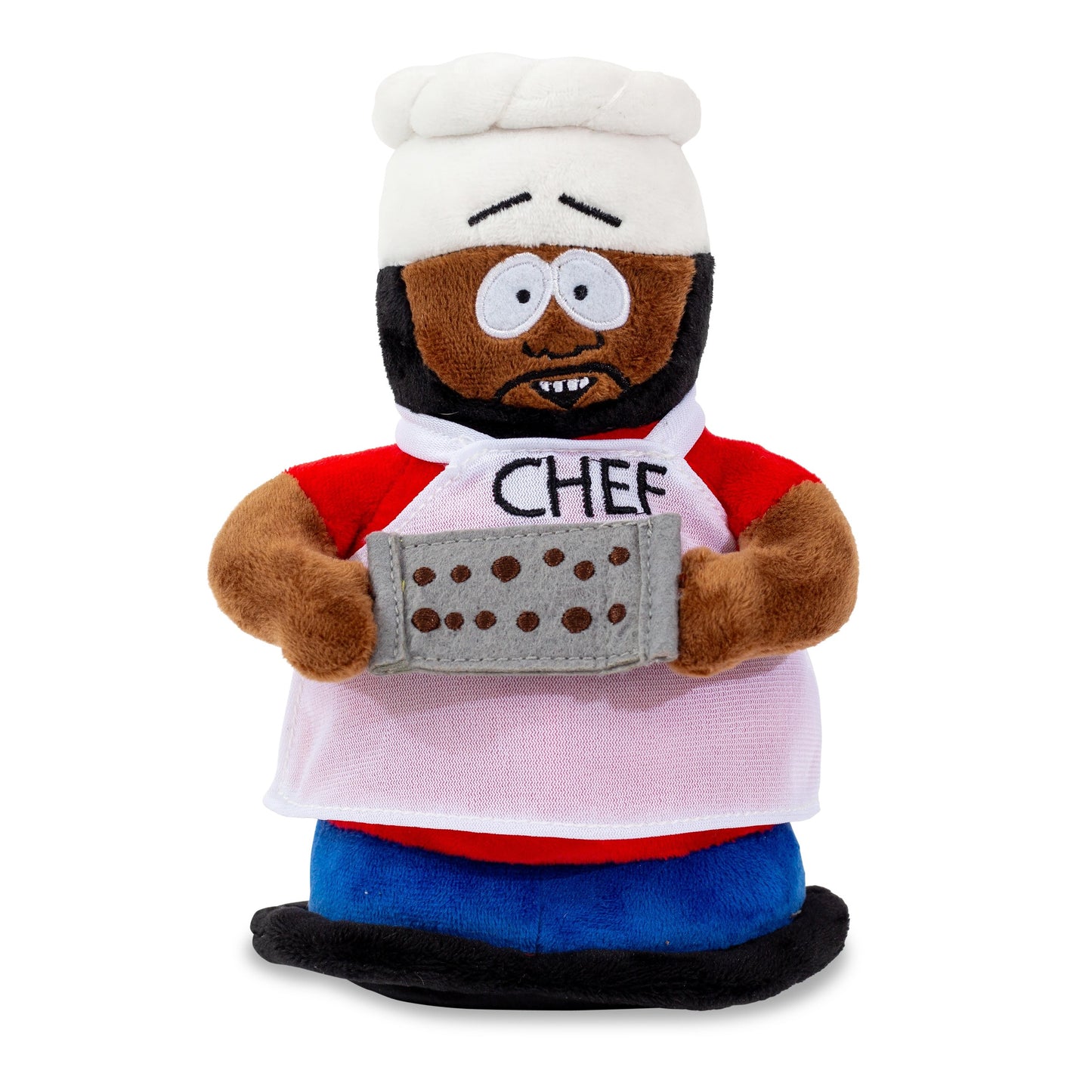 South Park 8-inch Chef plush toy standing in white apron and chef hat