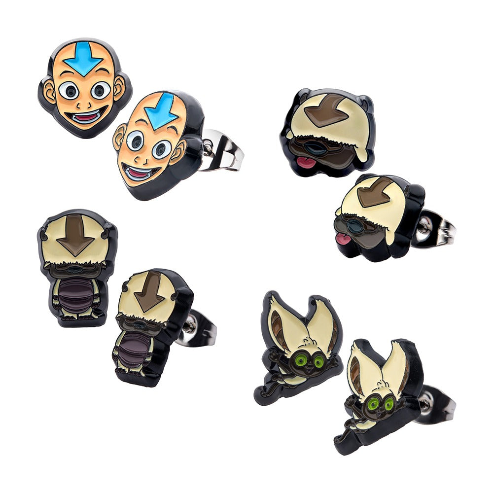 Avatar: The Last Airbender Four Nations 4-pair earring set in licensed packaging