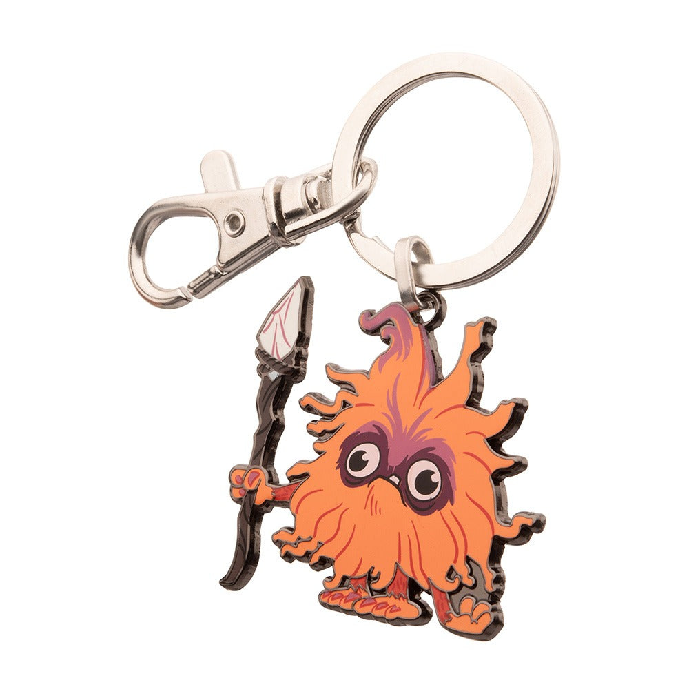 Close-up of Mama Poot character design on the officially licensed Smurfs keychain.