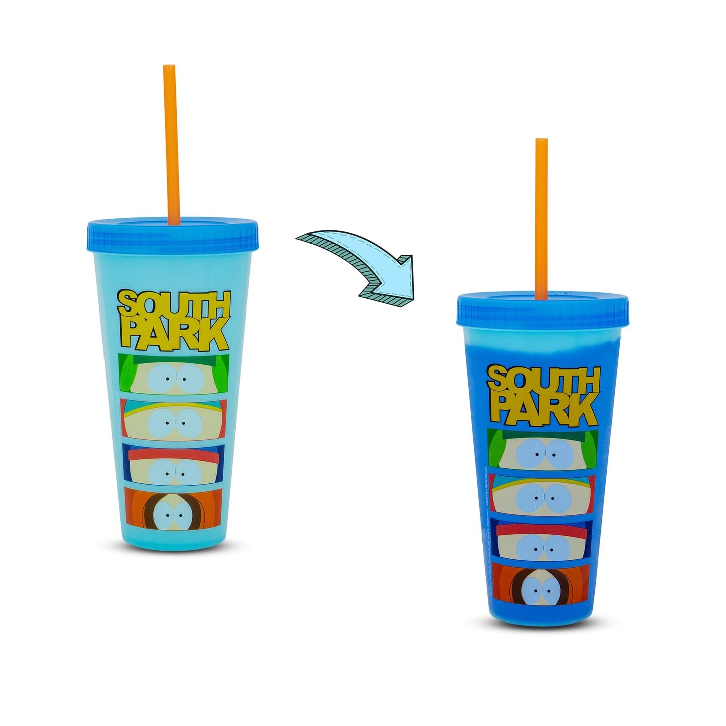 South Park Characters Color-Changing Plastic Tumbler | Holds 24 Ounces - South Park Characters Color-Changing Plastic Tumbler | Holds 24 Ounces-1