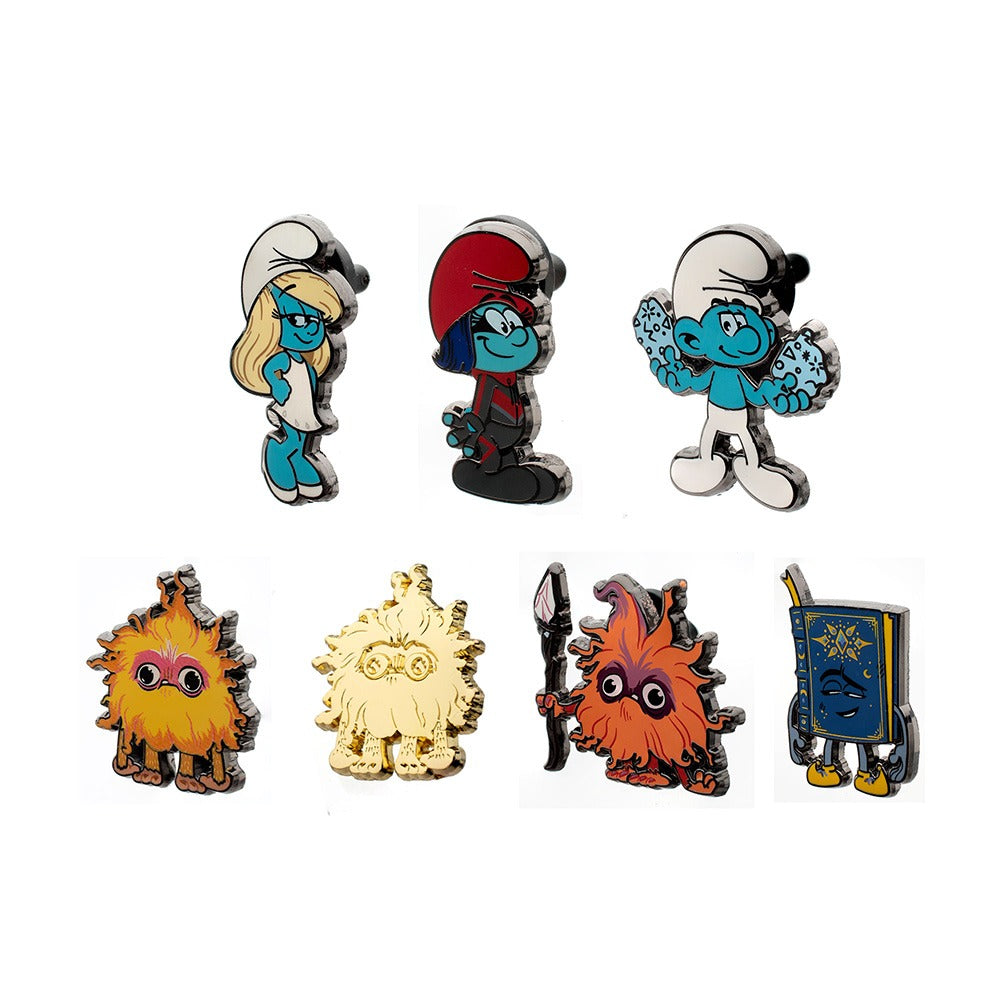 Officially licensed Smurfs Movie enamel pin featuring a surprise character design