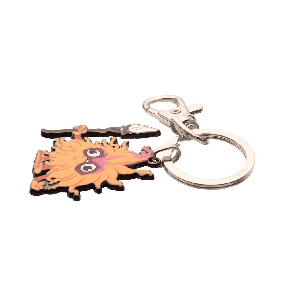 The Smurfs Movie Mama Poot keychain showing the metal ring attachment for keys.