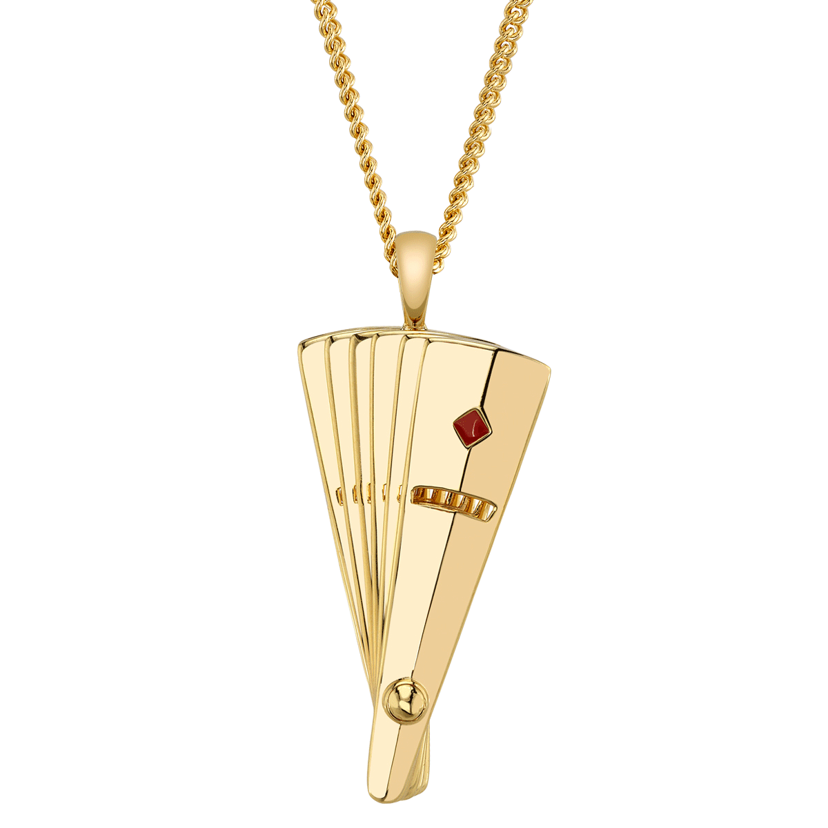 Avatar: The Last Airbender x RockLove Kyoshi Warrior Fan Necklace in gold