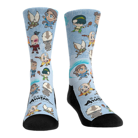 Avatar: The Last Airbender Character All-Over Print Socks showing Team Avatar