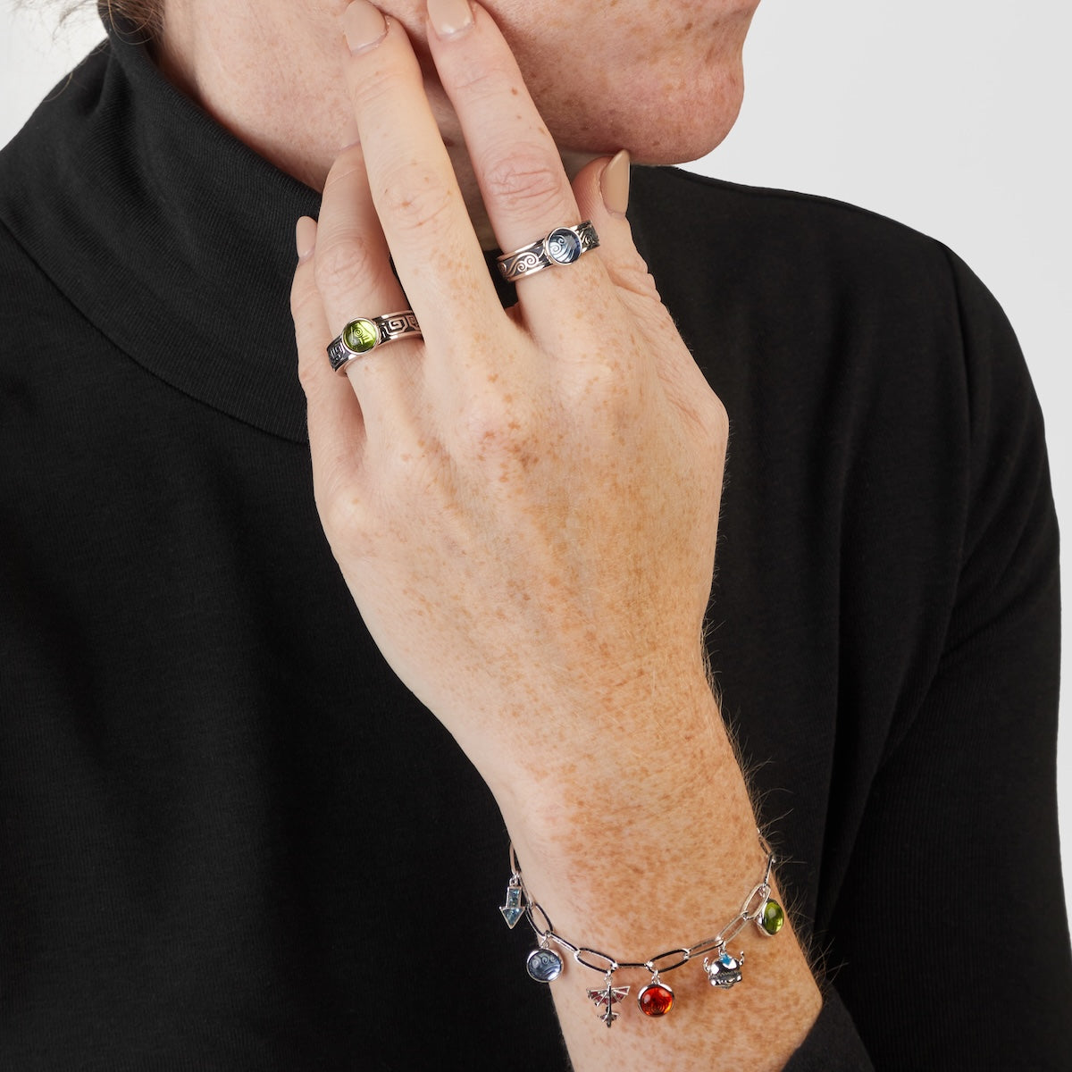 Avatar Waterbender Spinner Ring engraved with Water is the element of change