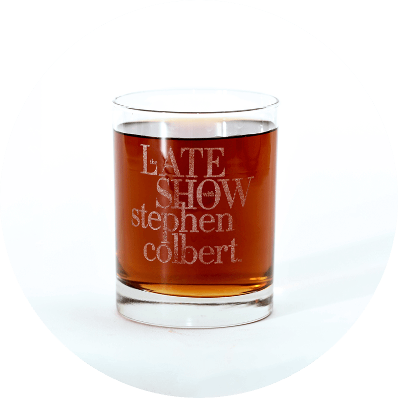 The Late Show with Stephen Colbert Logo Laser Engraved Rocks Glass