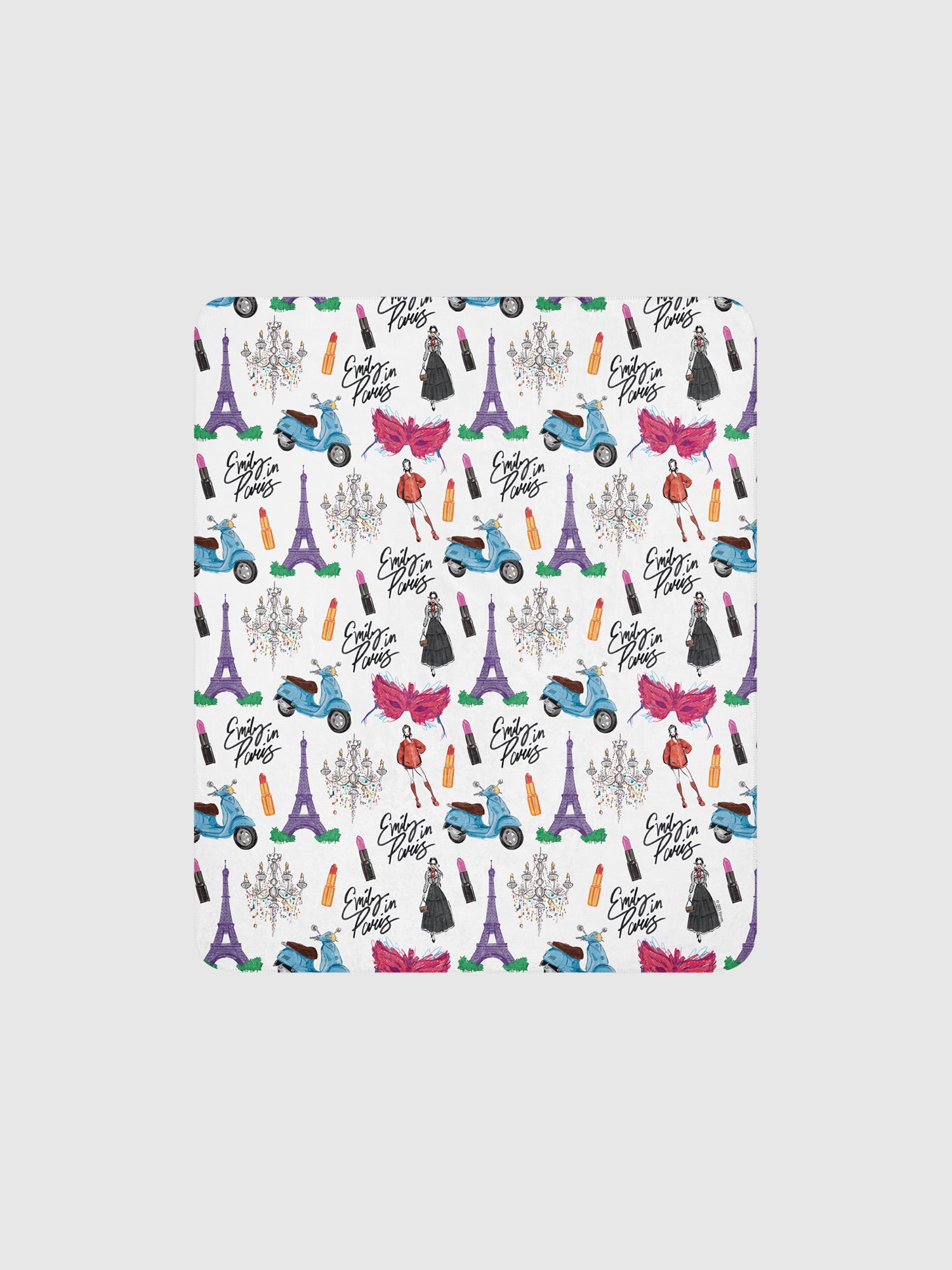 Emily in Paris Sherpa Blanket Drawings 50 in x 60 in