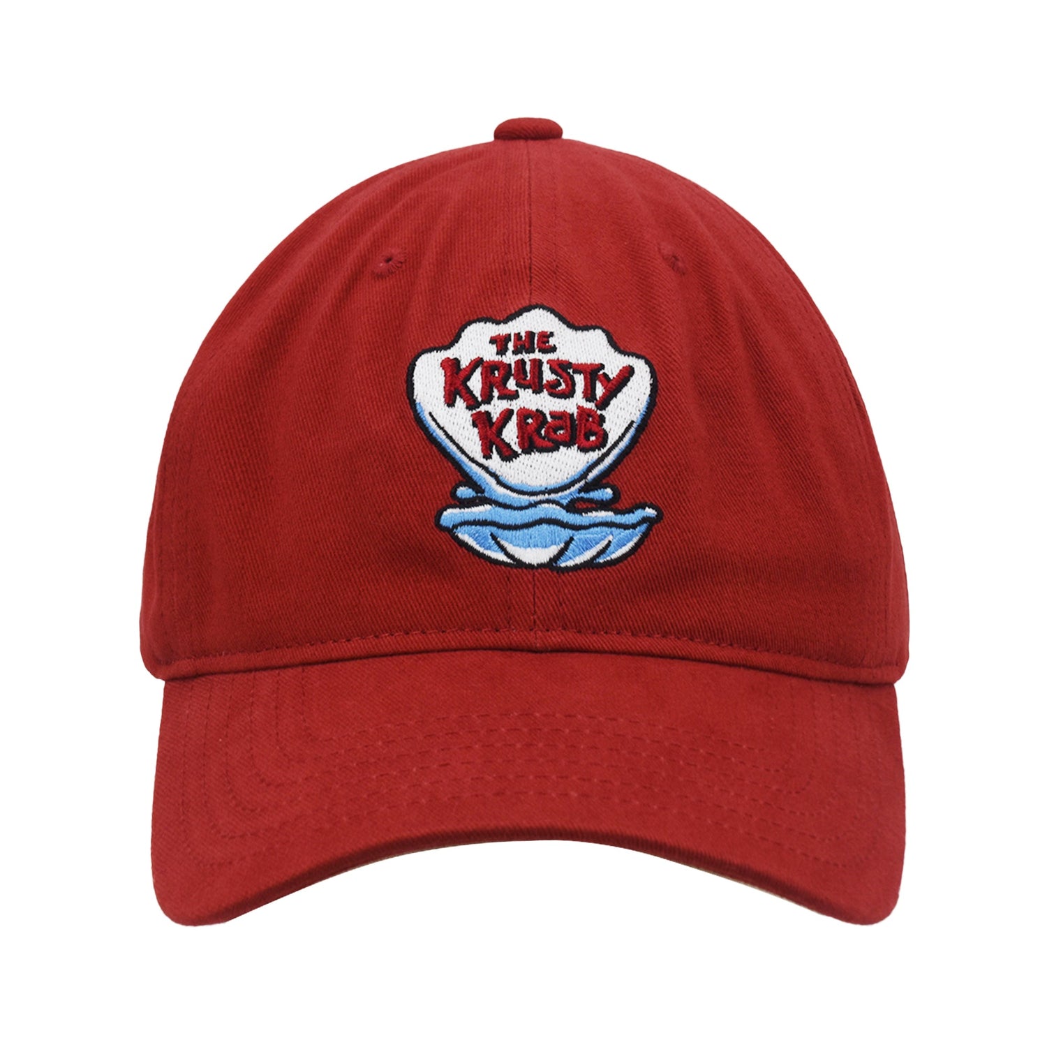 Close-up of the SpongeBob SquarePants embroidery on the front of the cap.