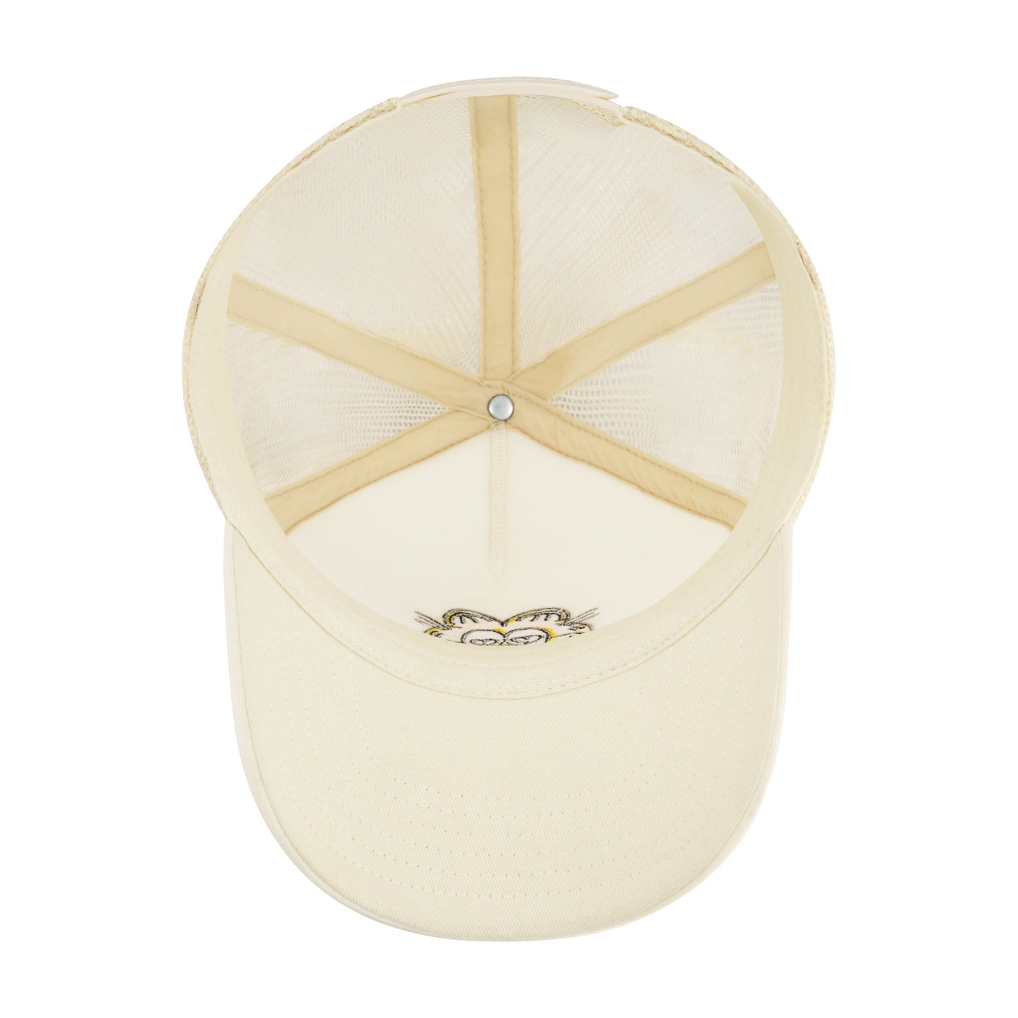 Angled view of the Garfield hat on a neutral background.