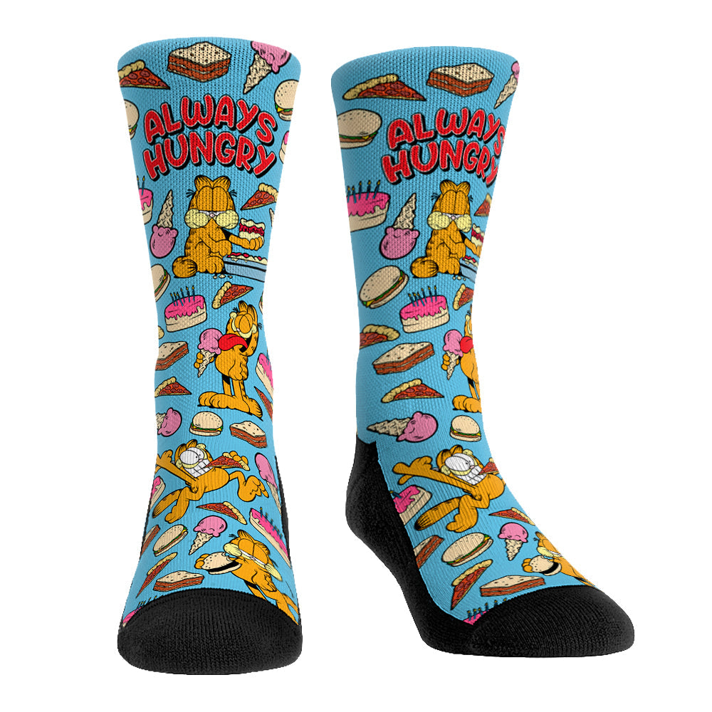 Garfield Always Hungry orange graphic crew socks by Rock 'Em Socks