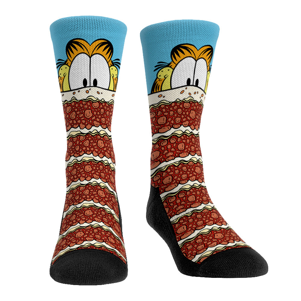 Garfield x Rock 'Em Socks Lasagna Pattern Crew Socks featuring Garfield and lasagna graphics