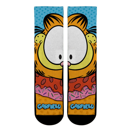 Garfield split face graphic socks front view