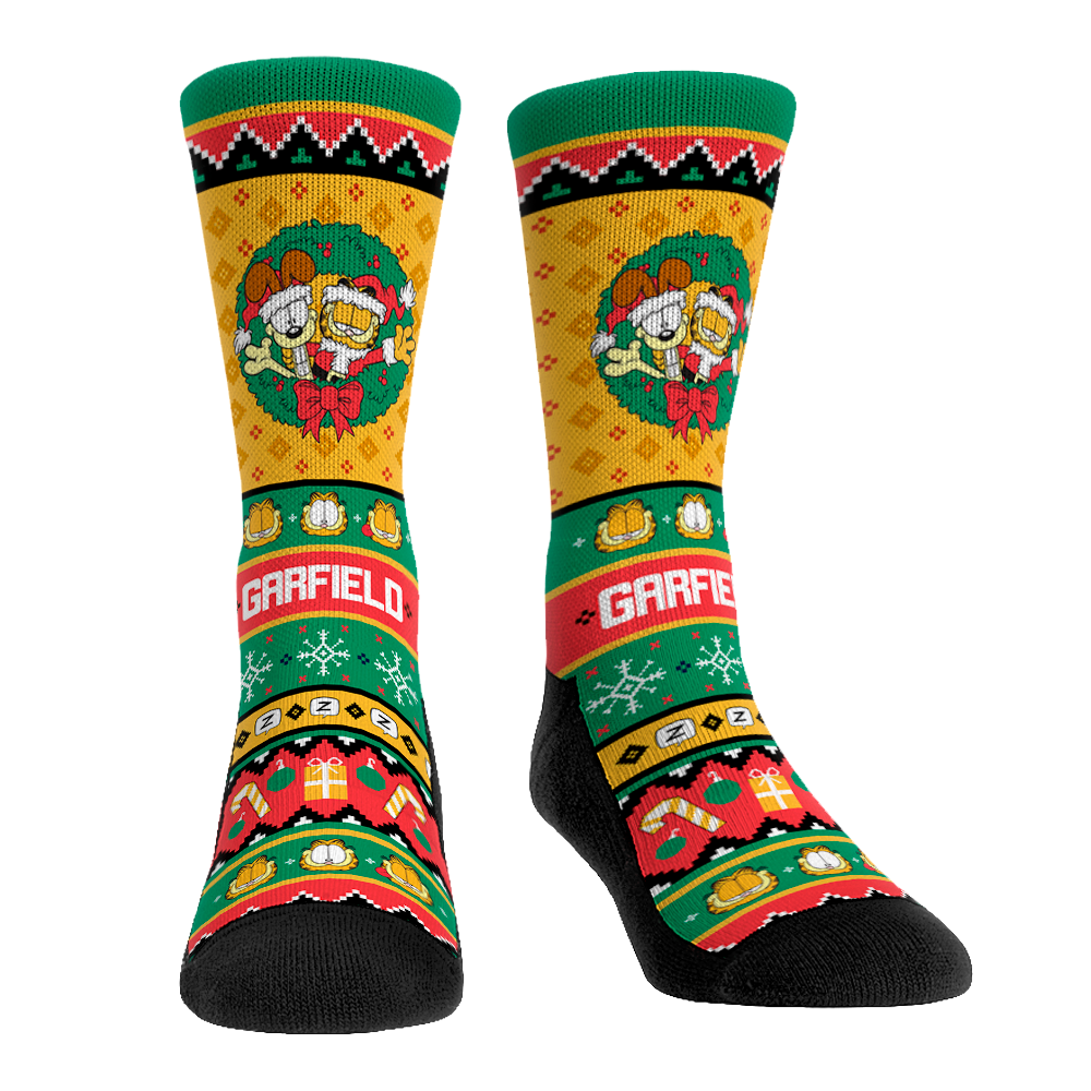 Garfield Tacky Sweater Pattern Graphic Knit Crew Socks