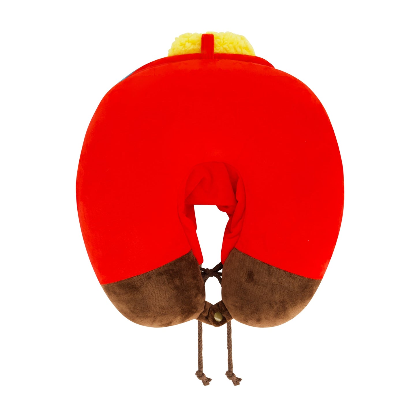 Profile view of the South Park Eric Cartman neck pillow for ergonomic support