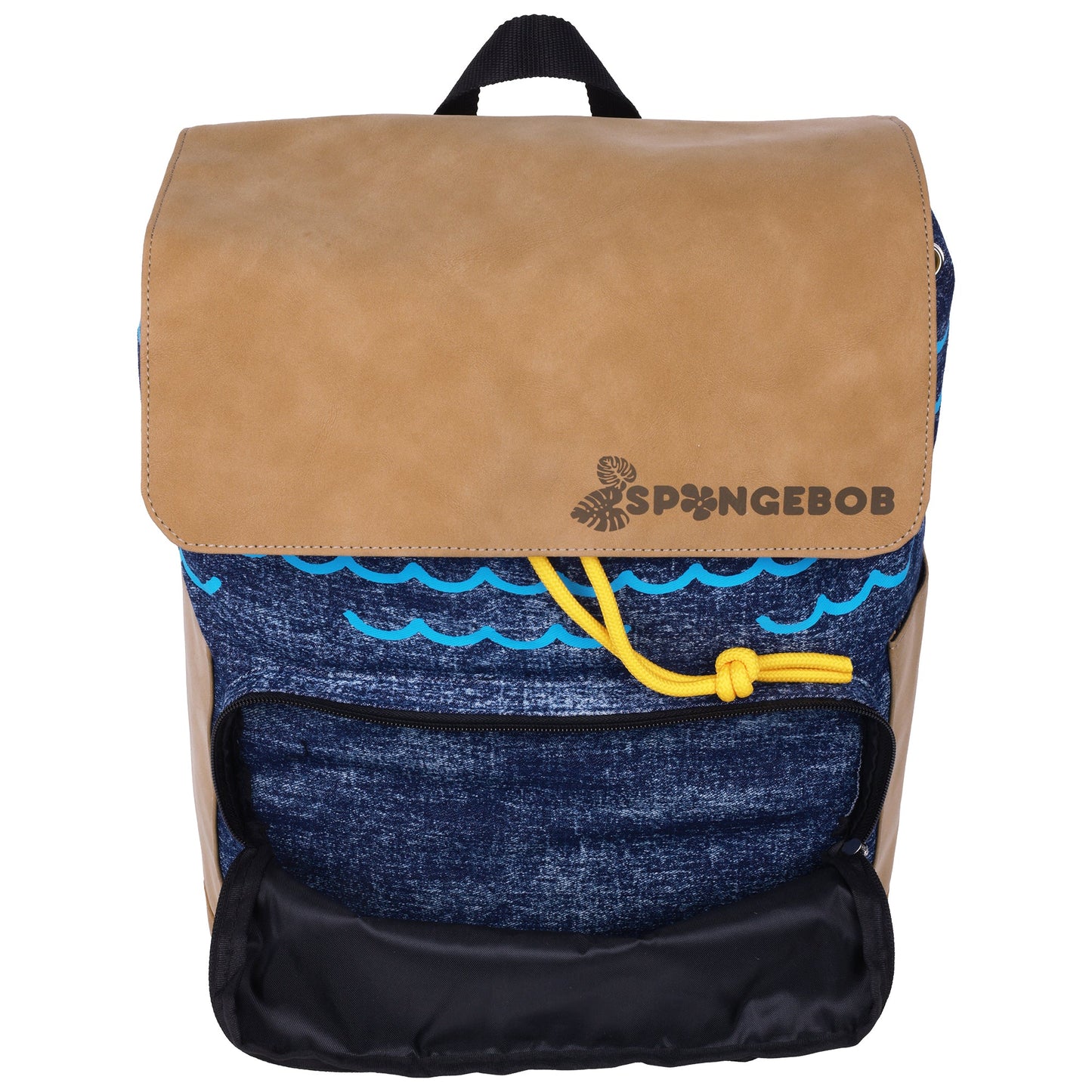 Interior view of the SpongeBob SquarePants backpack demonstrating storage space for essentials.