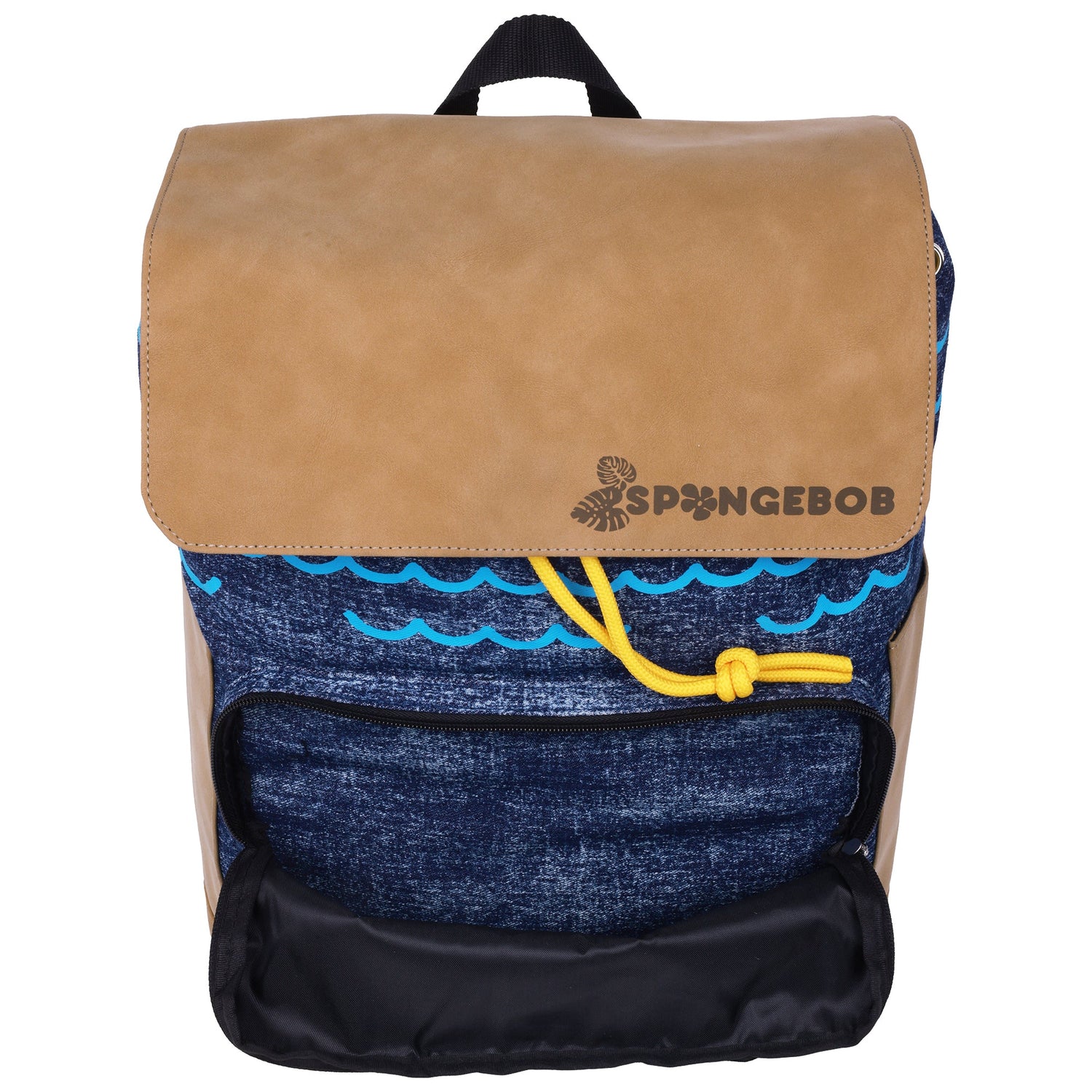 Interior view of the SpongeBob SquarePants backpack demonstrating storage space for essentials.