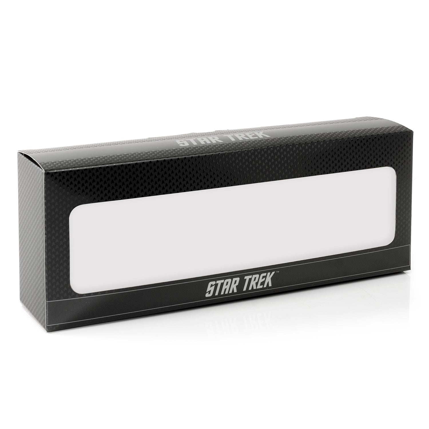 Full view of the Star Trek sock packaging for gifting