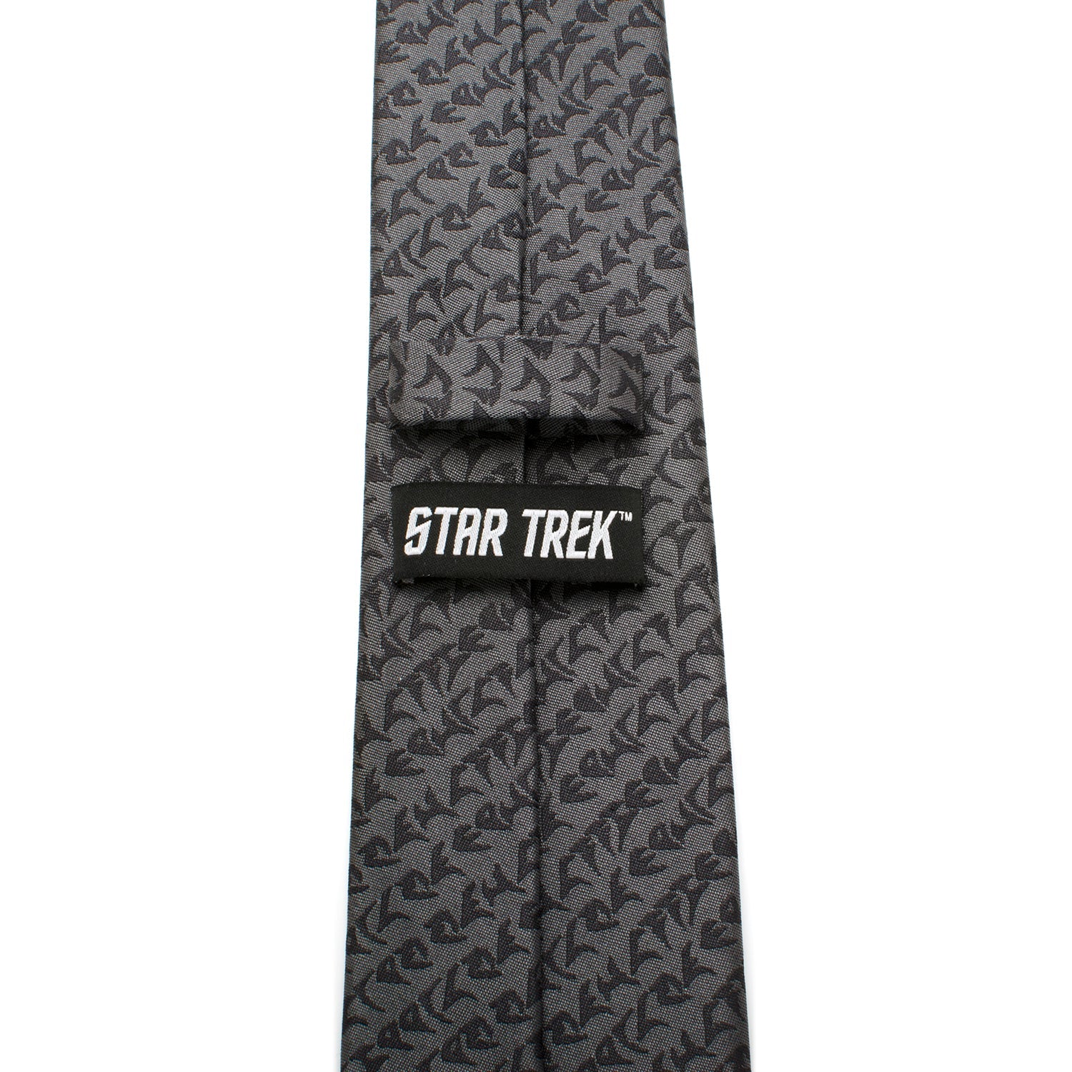 Star Trek logo on the reverse side of the Klingon silk tie