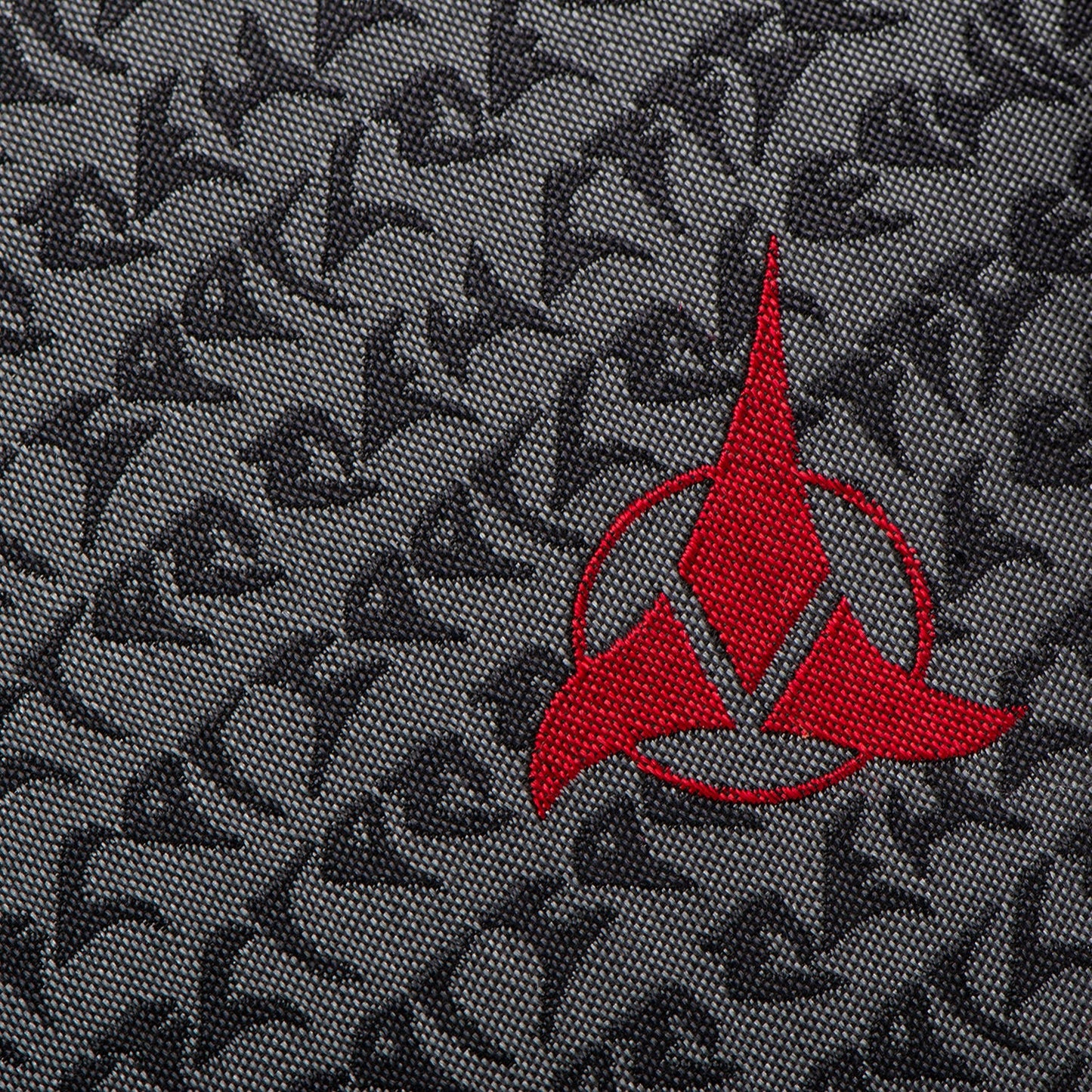 Star Trek Klingon Alphabet Silk Tie folded with packaging