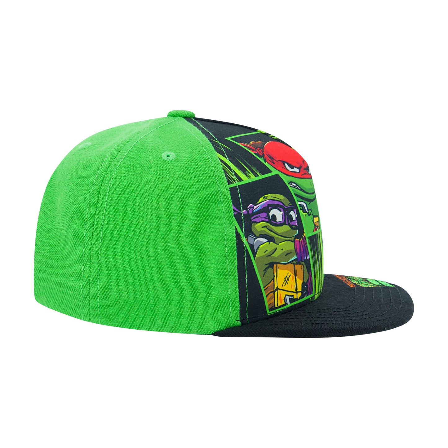 TMNT adjustable snapback hat with flat brim