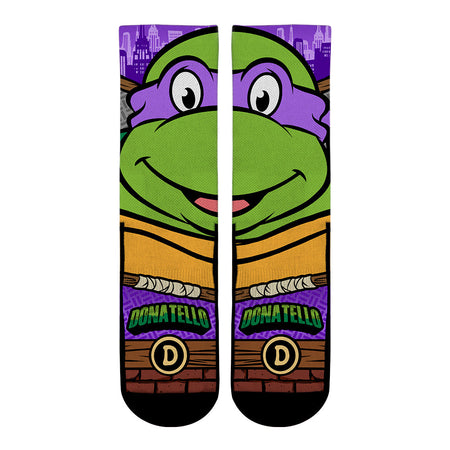 Teenage Mutant Ninja Turtles Donatello Split Face Socks by Rock 'Em Socks front view
