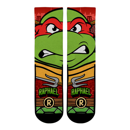 Teenage Mutant Ninja Turtles Raphael Split Face Socks front view
