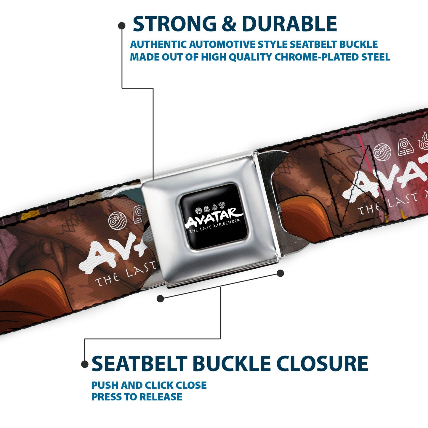 Avatar: The Last Airbender Aang Close - Up Logo Seatbelt Belt - Paramount Shop